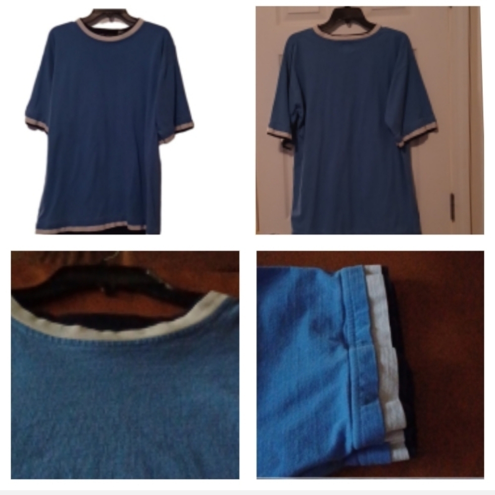 -- 212NYC Blue and White Top Men's Size Large Cotton - Picture 2 of 9